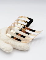 Waterproof 18K gold multi band chevron cuff bracelet Biya Accessoires UAE.