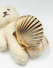 Waterproof 18K gold scallop shell statement cuff Biya Accessoires UAE.