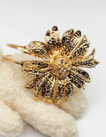 Waterproof 18K gold botanical flower statement cuff Biya Accessoires UAE.