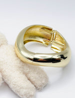 Hypoallergenic gold plated minimalist wide architectural cuff United Arab Emirates.