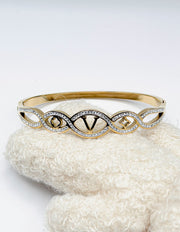 Non-tarnish waterproof gold bangle bracelet for women in the UAE.