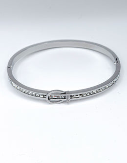 Modern luxury fine art editorial equestrian buckle bangle gift for her.