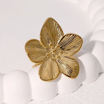 Modern luxury fine art editorial jewelry chunky floral ring gift for her.