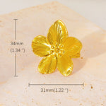 Modern luxury resort wear artisan gold flower ring gift for her.