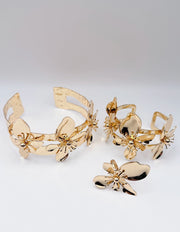 Hypoallergenic gold plated botanical jewelry set United Arab Emirates.