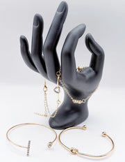 Luxury tarnish-free stainless steel 5-piece jewelry stack for sensitive skin.