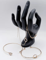 Non-tarnish gold statement jewelry set with pavé hearts for women Dubai.