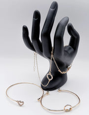 Non-tarnish gold statement jewelry set with pavé hearts for women Dubai.