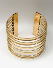 Luxury tarnish-free stainless steel corset cuff jewelry for sensitive skin.