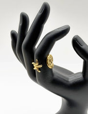 Hypoallergenic non-tarnish high relief gold coastal ring UAE.