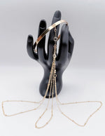 Non-tarnish cascading crystal upper arm bracelet for women Dubai luxury fashion.
