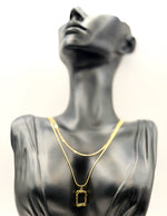 Waterproof gold hammered texture pendant on snake chain Dubai.