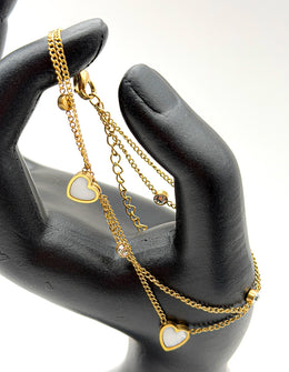 Hypoallergenic non-tarnish dainty gold double strand bangle UAE.