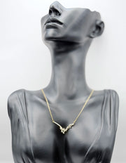 Waterproof gold marquise stone chevron necklace for women Dubai.