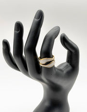 Waterproof gold organic pearlescent adjustable ring for women Dubai.