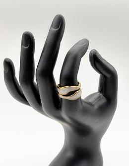 Waterproof gold organic pearlescent adjustable ring for women Dubai.