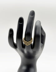 Modern luxury fine art editorial jewelry triple stack ring gift for her.