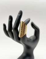 18K gold plated hammered shield wide ring by Biya Accessoires.