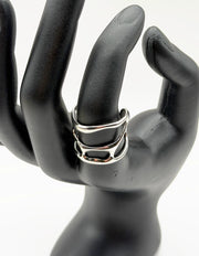 Modern luxury fine art editorial jewelry wide band molten ring gift for her.