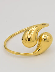 18K gold-plated teardrop bangle clasp showing detailed closure