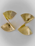 Montreal minimalist gold fan studs against white background