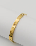 EngravedLove bracelet in 18k gold with crystal accents