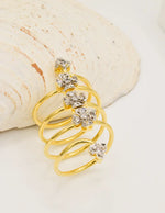 Angled shot of the Silver Glow Heart Eternity Ring highlighting its stackable design