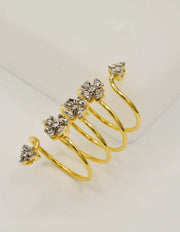 Silver Glow Heart Eternity Ring featuring a heart-shaped cubic zirconia centre on a slim band with pavé hearts