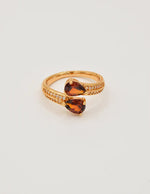 front view golden flame teardrop ring indian rings with twin pear-shaped stones and crystal accents gift for her jewelry canada