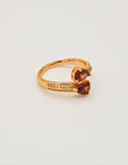 left side view golden flame teardrop ring indian rings canada elegant design with teardrop gemstones minimalist gold jewellery