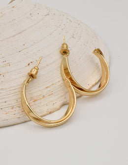 golden_glow_twist_dangles gold hoop earrings minimalist jewellery canada