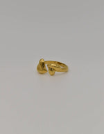 Canadian wedding ring with golden smooth texture design