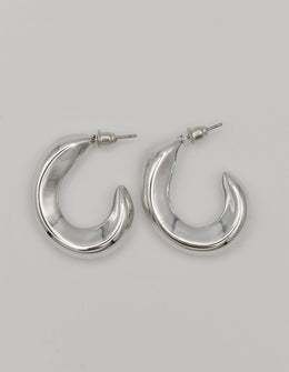 lunar glow silver earrings modern hoop design montreal minimalist jewelry canada