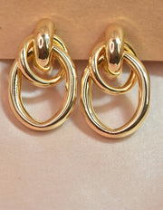 Sleek double circle earrings with polished mirror shine
