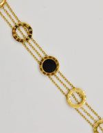 roman_numeral_goden_layered_bracelet_with_black_enamel_disc_canada_gift_for_her