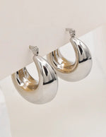 Sterling silver bubble hoop earrings with glossy finish
