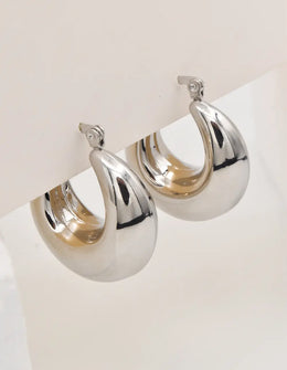 Sterling silver bubble hoop earrings with glossy finish
