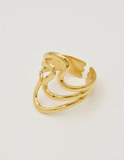 Triple Wave Dual Tone Rings for Women | Montreal Jewellery