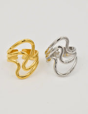 Triple Wave Dual Tone Rings for Women | Montreal Jewellery