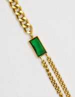 golden_chain_bracelet_with_green_stone_gift_for_her_montreal_jewelry